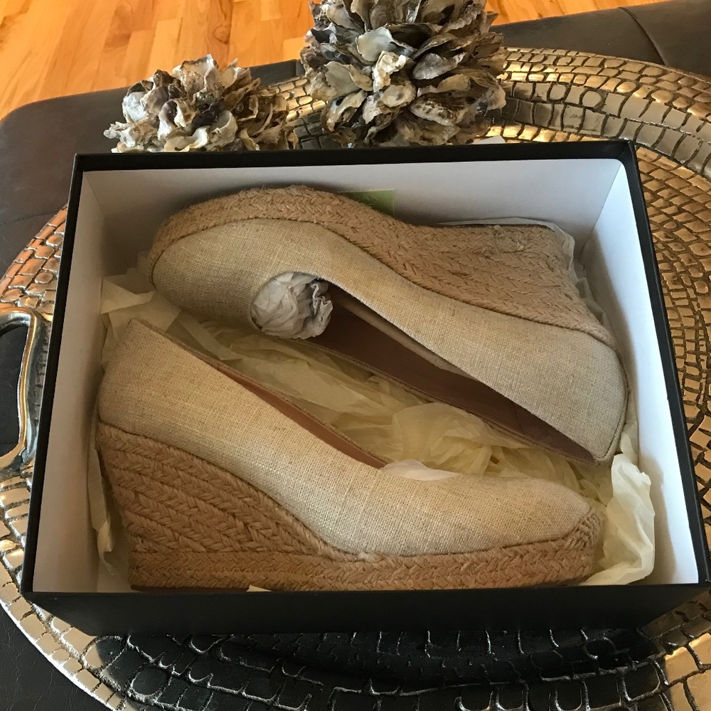 J. CREW SEVILLE METALLIC ESPADRILLE WEDGES - Picture 12 of 14